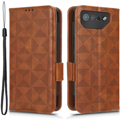 INORCO Za telefon Asus ROG Phone 7 5G torbica za denarnico za mobilni telefon iz PU usnja, natisnjen trikotnik, stojalo, (22032960) Slike