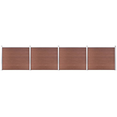 vidaXL Komplet ograjnih panelov WPC 699x146 cm rjav Cene
