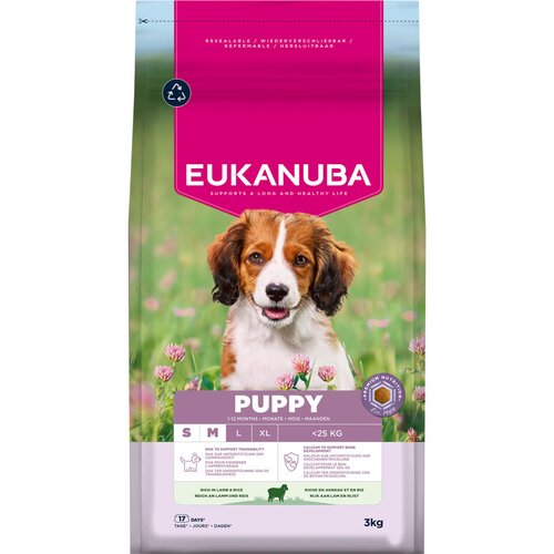 Eukanuba Premium Nutrition Puppy Small & Medium Breed janjetina i riža - 2 x 3 kg Cijene