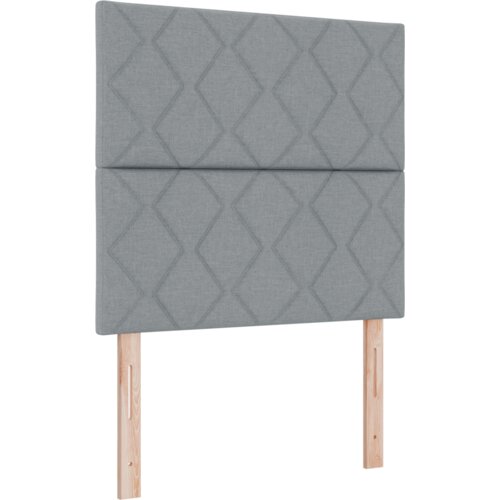 VidaXL Naslon za glavu s dizajnom dijamantnih blokova svjetlosiva 100 cm Tkanina, Naslon za glavu s dizajnom dijamantnih blokova svjetlosiva 200 cm Tkanina Slike