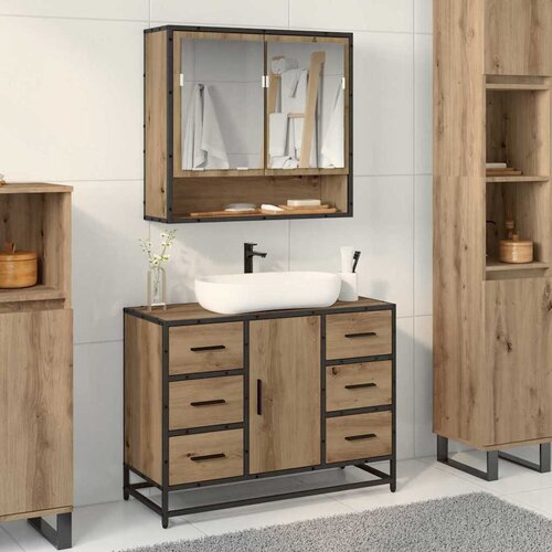 vidaXL Set namještaja za kupaonicu 2 pcs hrast artisan 80 x 33 x 60 cm Cijene