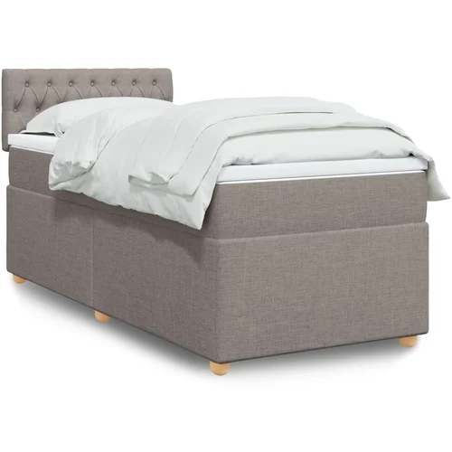 The Living Store Box spring postelja z vzmetnico taupe 90x190 cm blago - Box Spring Postelja, (21428236)