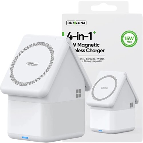 BZ VELIK INDUKCIJSKI POLNILEC 4V1 ZA IPHONE AIRPODS ZA APPLE WATCH 15W BEL, (21834908) Cene