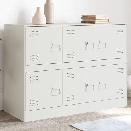 vidaXL Komoda bela 99x39x73 cm jeklo Cene
