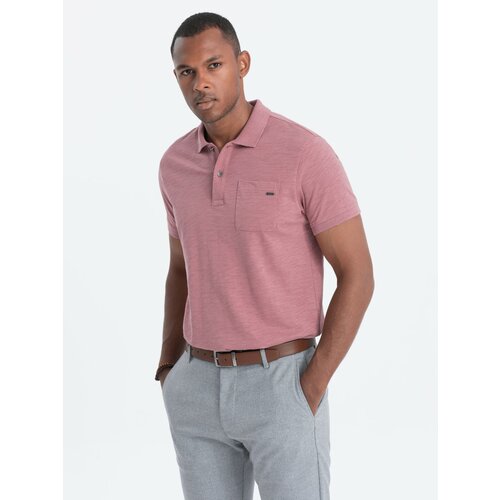 Ombre Men's polo t-shirt with decorative buttons Slike