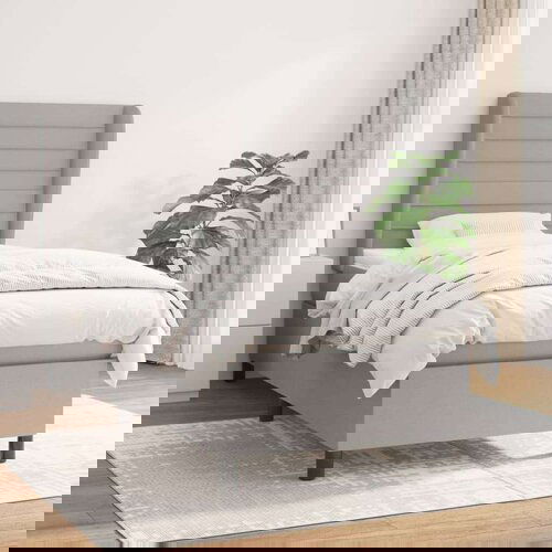  Box spring postelja z vzmetnico svetlo siva 80x200 cm blago, (20901351) Cene