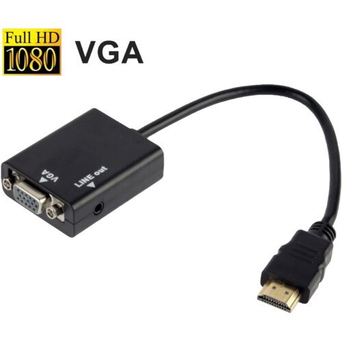 NN-Su Adapter s audio izlazom HDMI na VGA, Crni Slike