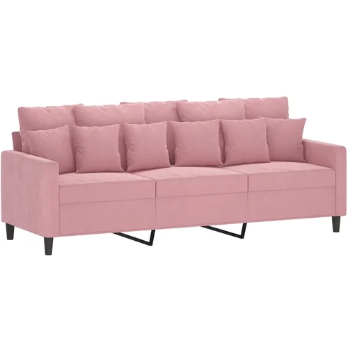 MAISON CHIC kavč - Sofa - Kanape trosed roza 180 cm žamet, (21726476)