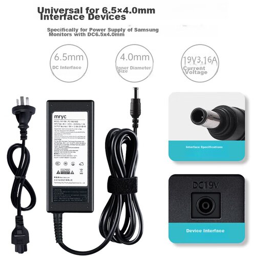  Mryc Adapter za napajanje monitora Samsung, 19V, 3.16A, 60W Cene