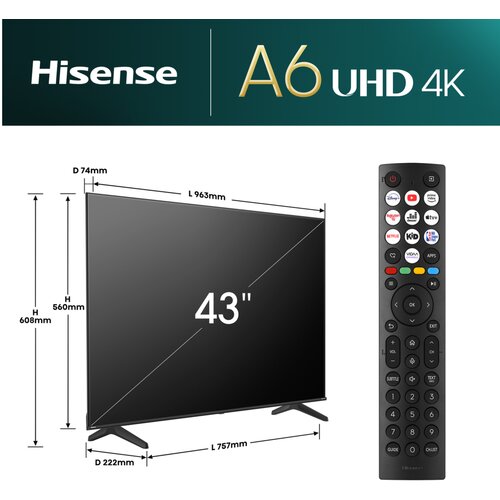 Hisense 43A6N 4K ultra hd televizor Slike