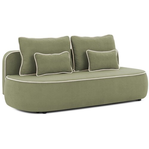 Ropez Kaki zelena/bež bar&amp;scaron;unasti sklopiva/s prostorom za odlaganje sofa 210 cm Saga &amp;ndash; Slike