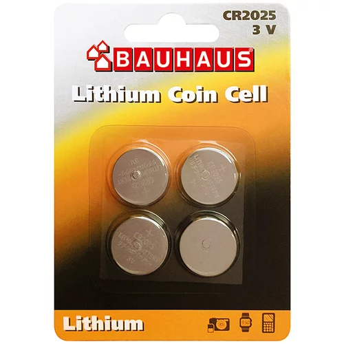 BAUHAUS plosnata baterija (CR2025, 3 v, količina: 4)