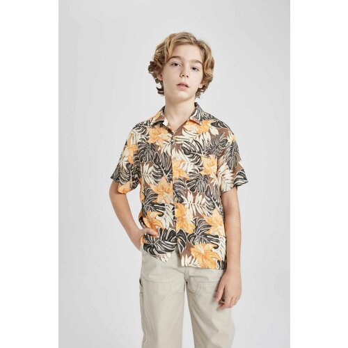 Defacto Boy Oversize Fit Patterned Viscose Shirt Cene