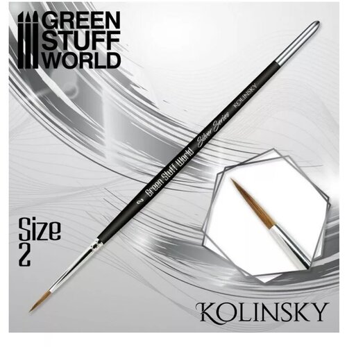 Green Stuff World kolinsky brush size #2 - silver serie Cene