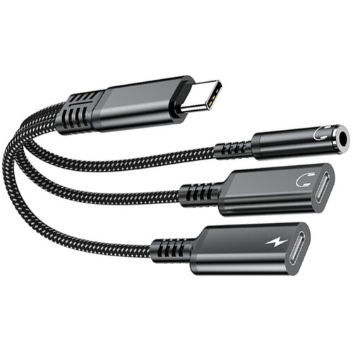 INF Adapter Type-C na dvojni Type-C in 3,5mm, 60W hitro polnjenje, (5000326807) Slike