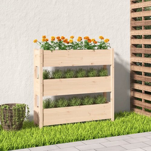 vidaXL visoka greda 112x25x104,5 cm trdna borovina Cene