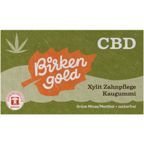 Birkengold CBD Xylitol Dental Care žvakaća guma za njegu zubi - zelena metvica/mentol - 17 g Cene