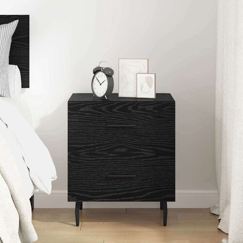 VidaXL Noćni ormar Crni hrast 40 x 35 x 47.5 cm Konstruirano drvo Slike