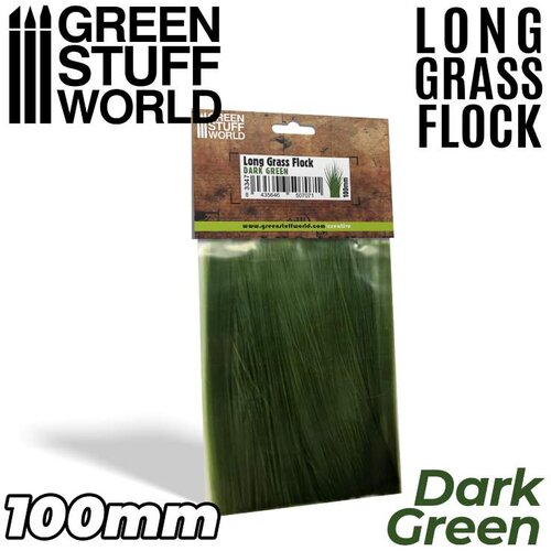 Green Stuff World Long Grass Flock 100mm Dark Green | Duga trava 100mm tamno zelena Cene