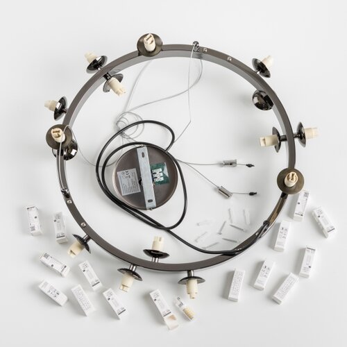  Brilagi - LED luster na sajli MILLA 15xG9/3W/230V crni hrom/bela Slike