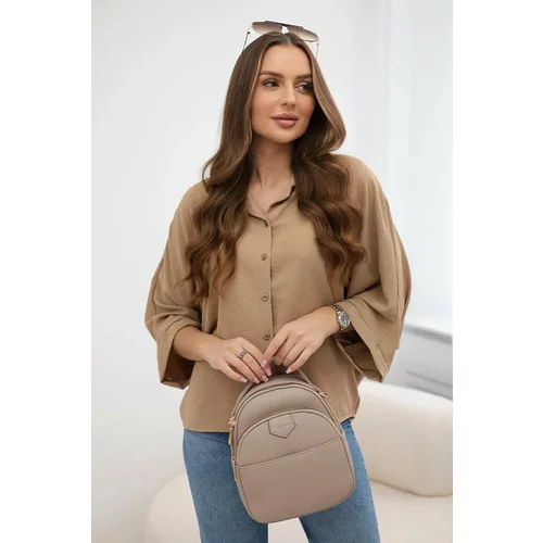 Kesi Oversized blouse with Camel buttons