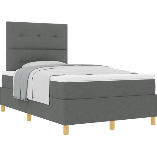  Krevet s opruga kutije Tamno siva 120 x 200 cm tkanina Slike