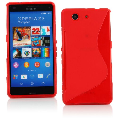  Gumijasti / gel etui S-Line za Sony Xperia Z3 Compact - rdeči Slike