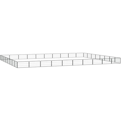  Ograda za pse s 36 panela crna 100 x 50 cm čelik obložen prahom Cene