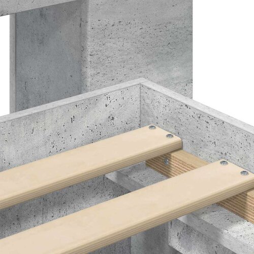  Okvir kreveta s pohranom Betonska siva 200 x 200 cm - Betonska siva 200 x 200 cm sa sredi&amp;scaron;njom policom Slike