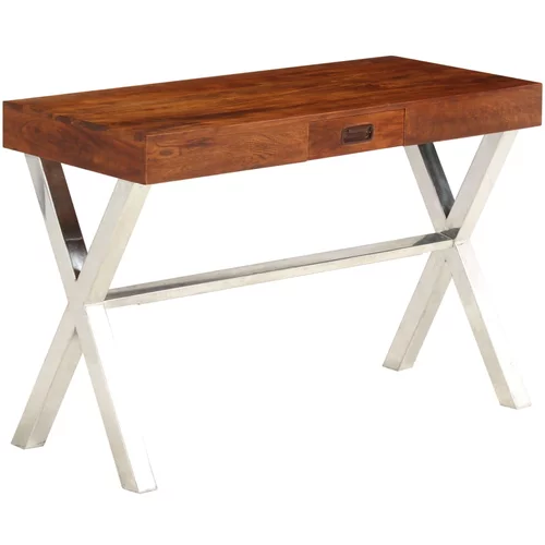 vidaXL radni stol od masivnog drva bagrema i šišama 110 x 50 x 76 cm