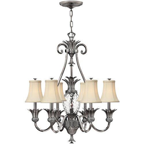 Elstead Lighting Hinkley HK-PLANT7-PL - Luster na lancu PLANTATION 7xE14/40W/230V, srebrne boje Cene