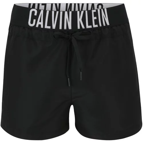 Calvin Klein Swimwear Kupaće hlače crna / prljavo bijela