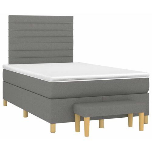 Maison Chic Box spring postelja - Vzmetna postelja z vzmetnico temno siva 120x190 cm blago SL25267, (21890820) Cene