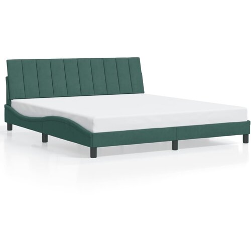 Maison Chic Posteljni Okvir - Dvoposteljna postelja brez vzmetnice temno zelen 180x200 cm žamet, (22082335) Cene