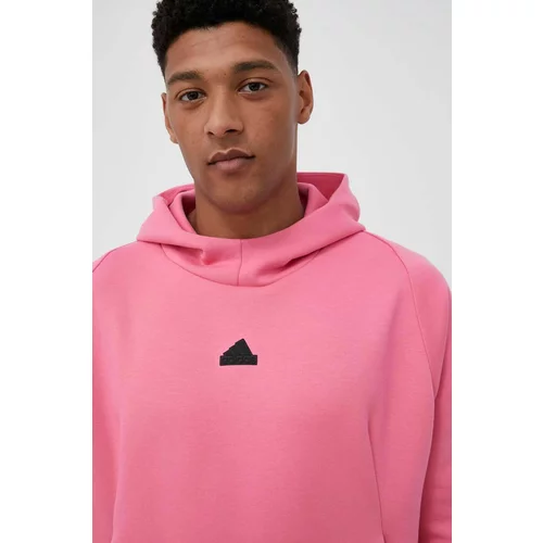 Adidas Pulover Z.N.E moški, roza barva, s kapuco