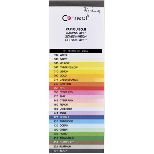  Papir u boji b1 200g bristol color pk10 connect 220 azurno plavi Slike