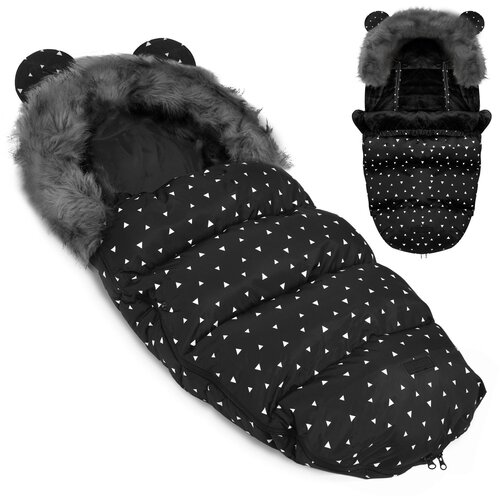 Ricokids Elmi Black Stroller Sleeping Bag with Triangles - Ultimate Comfort for Your Child, (21740402) Cene
