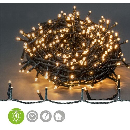 Nedis CLLS720 - led lanac za spolja&amp;scaron;nju upotrebu 720xLED/7 funkcija, 57 m, IP44, topla bela Slike