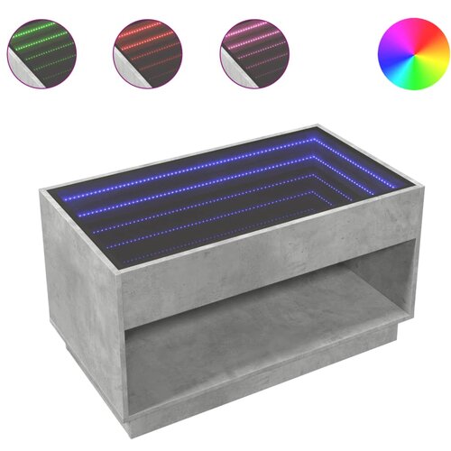 Maison Chic Klubska mizica - kavna mizica - Nizka mizica z neskončnimi LED betonsko siva 90x50x50 cm, (21752020) Slike