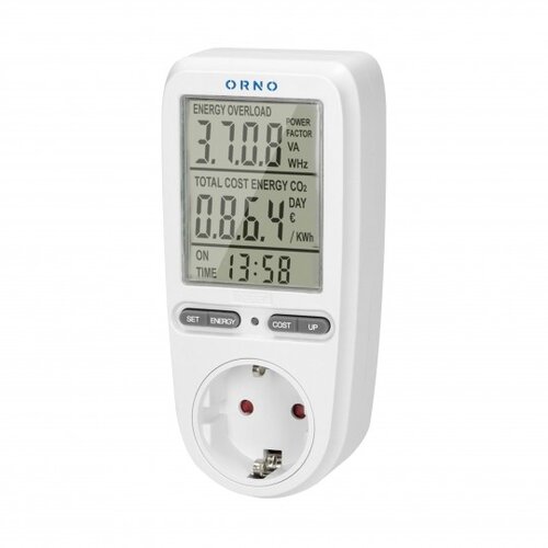 Orno LCD merač potro&amp;scaron;nje 3680W beli OR-WAT-435(GS) Slike