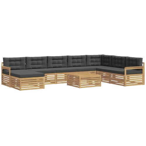 vidaXL Zunanja garnitura za sedenje z blazino 9 pcs Bela in antracit, (5000282391) Cene
