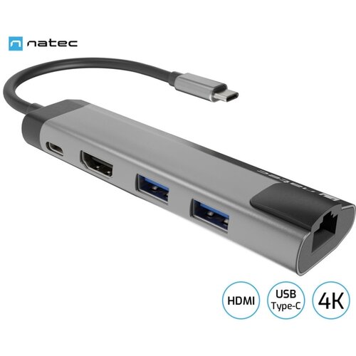 Natec MULTIPORT FOWLER GO USB-C -> HUB USB, HDMI Cene