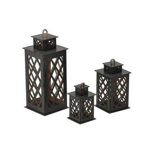  LAMPION DRVENI SET 3/1 CRNI 16X16X37 (NEPOGODAN ZA SVIJEĆU) Slike