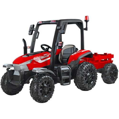 Veliki Velik traktor s prikolico 4&times;4 &ndash; rdeč Cene