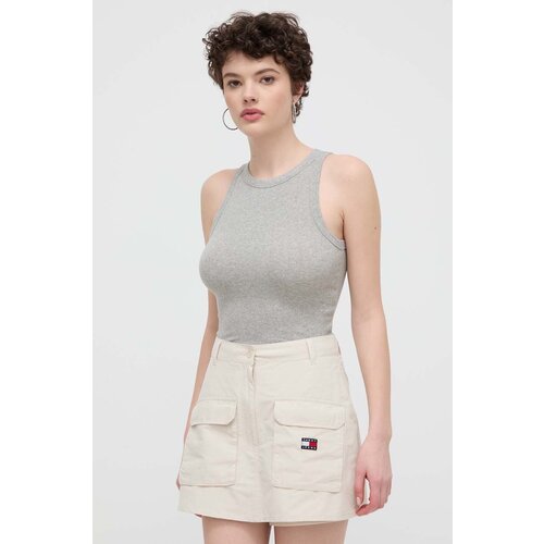 Hollister Co. Top ženski, siva barva Slike
