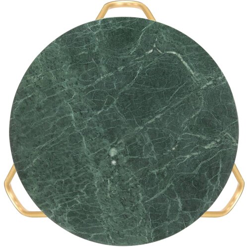 Maison Chic Klubska mizica - kavna mizica - Nizka mizica zelena 65x65x42 cm kamen z marmorno teksturo, (21752206) Slike