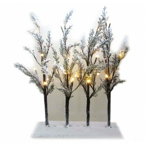 Festa novogodišnja dekoracija deco wood sa lampicama quarto 55 cm Slike