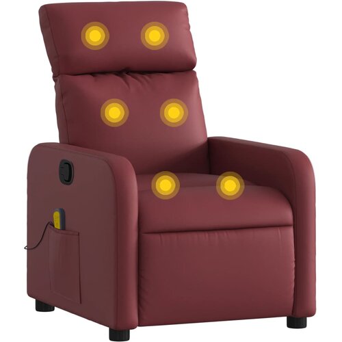 Maison Chic masažni naslanjač - Relax naslanjač vinsko rdeče umetno usnje, (22134911) Cene