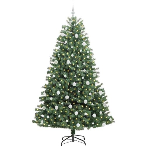  Umjetno božićno drvce s nogom Zelena 210 cm PVC i metal Slike