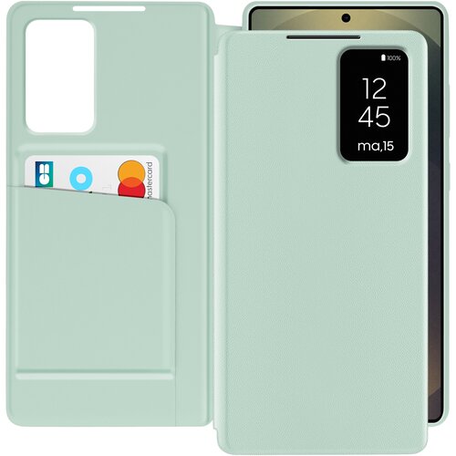 AVIZAR Usnjeno ohišje za Galaxy S25 Ultra Display Window Card Case, Svetlo zelena, (5000013686) Cene